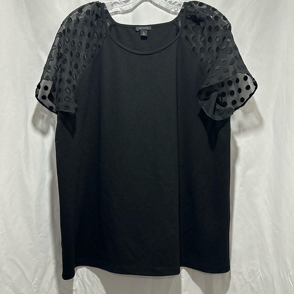 Ann Taylor Polka Dot Sleeve Top SZ. XL